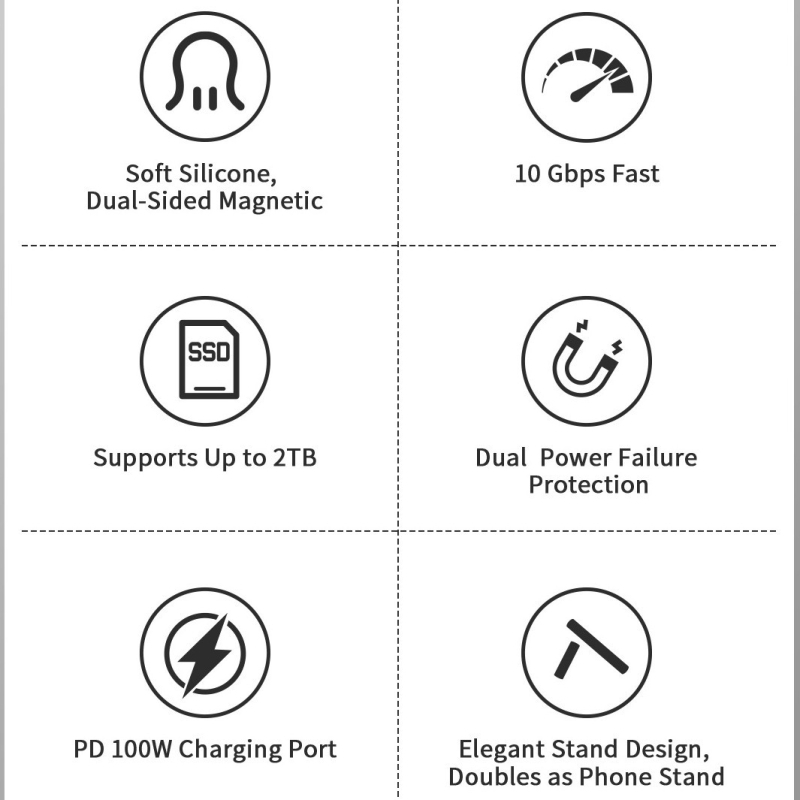 Vanjska kutija M.2 NVMe, aluminijska legura, model CMC03, 10 Gbps prijenos, podržava do 2 TB, za mobitele i prijenosna računala