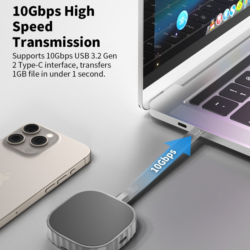 Vanjska kutija M.2 NVMe, aluminijska legura, model CMC03, 10 Gbps prijenos, podržava do 2 TB, za mobitele i prijenosna računala