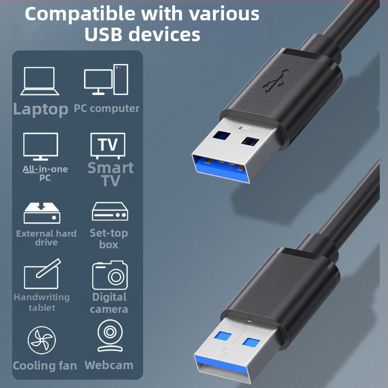 Yfd USB 3.0 A–A dátový kábel, samec–samica, dĺžky 0,6 m / 1,7 m / 3,5 m, meď potiahnutá cínom, vstrekované konektory