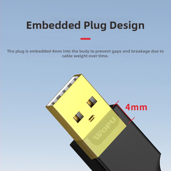Voopu USB 2.0 M–M dátový kábel pre počítače, externé HDD a chladič notebooku – dĺžka 1,5 m, USB A–A, kovová opletená výstuha a hliníkové fólie, pozlátené konektory