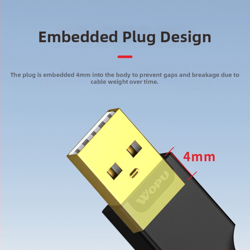 Voopu USB 2.0 M–M dátový kábel pre počítače, externé HDD a chladič notebooku – dĺžka 1,5 m, USB A–A, kovová opletená výstuha a hliníkové fólie, pozlátené konektory