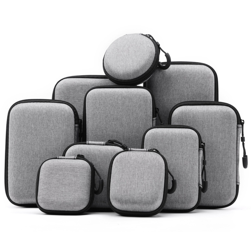 Torba za pohranu 2,5-inčnog tvrdog diska s EVA čvrstim kućištem i zatvaračem za kablove i slušalice (Materijal: kompozitni materijali; Model: EVA torba; Opterećenje: 2)