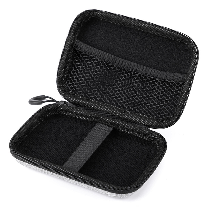 Torba za pohranu 2,5-inčnog tvrdog diska s EVA čvrstim kućištem i zatvaračem za kablove i slušalice (Materijal: kompozitni materijali; Model: EVA torba; Opterećenje: 2)
