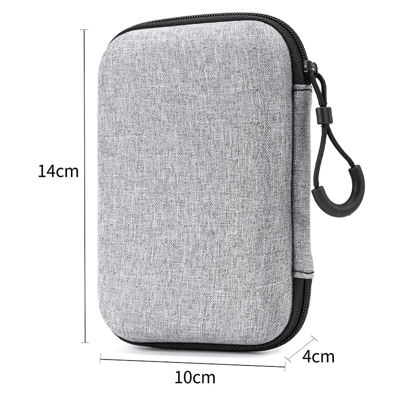 Torba za pohranu 2,5-inčnog tvrdog diska s EVA čvrstim kućištem i zatvaračem za kablove i slušalice (Materijal: kompozitni materijali; Model: EVA torba; Opterećenje: 2)