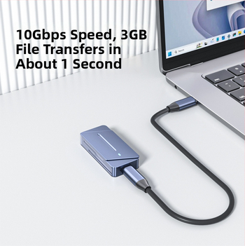 Externá skrinka M.2 M-Key NVMe NGFF pre SSD — hliníková zliatina, 4 TB, rýchlosť 10 Gb/s, model Dem045