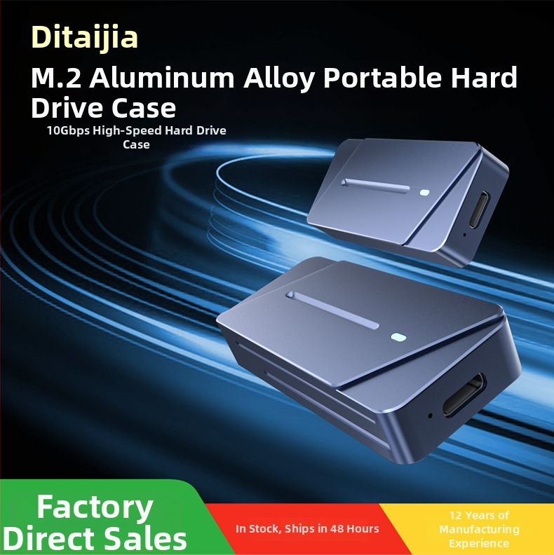 Externá skrinka M.2 M-Key NVMe NGFF pre SSD — hliníková zliatina, 4 TB, rýchlosť 10 Gb/s, model Dem045