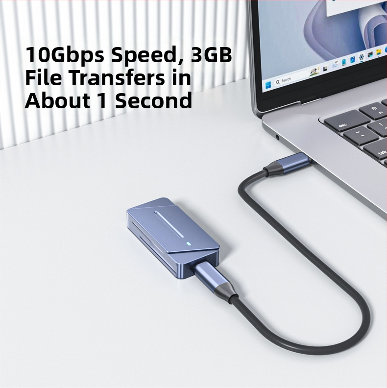 Externá skrinka M.2 M-Key NVMe NGFF pre SSD — hliníková zliatina, 4 TB, rýchlosť 10 Gb/s, model Dem045
