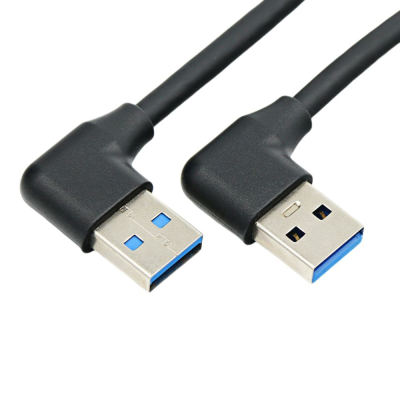 USB 3.0 kabel s dvostrukim zavojem, M–M, za kućište HDD – lijevi/desni zavoj, bakar vod, duljina 0.3 m ili 0.6 m