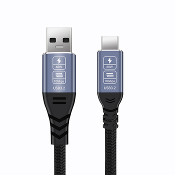 USB-C kabel za podatke i brzo punjenje 60W, 10G brz podatkov prijenos, maksimalno 20V/3A, čisti bakar, kućište od aluminijske legure