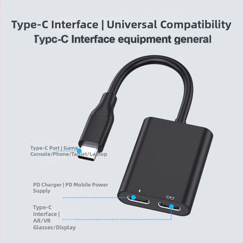 USB-C 2-v-1 dokovacia stanica pre AR okuliare, Switch, telefón a PC – 5Gbps, bez externého napájania