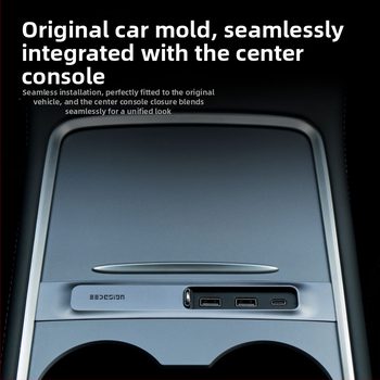 Tesla Model 3/Y USB rozširujúci dok s USB-A a USB-C výstupmi, 3-portový hub, 27W, model T9-2, napájanie cez USB