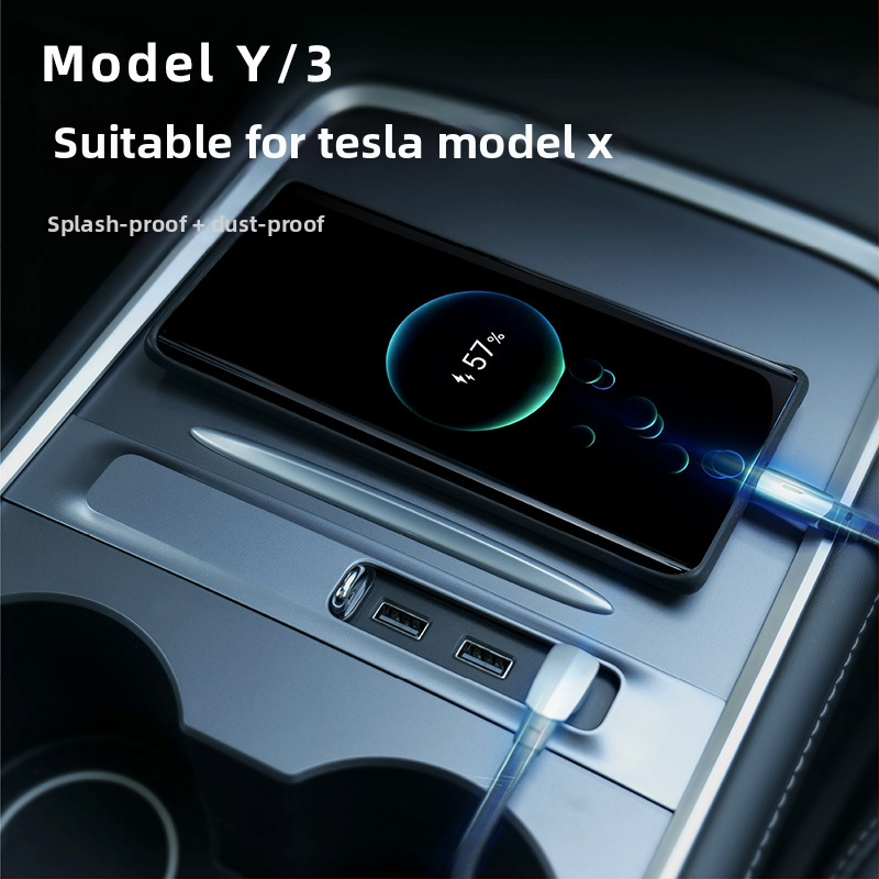 Tesla Model 3/Y USB rozširujúci dok s USB-A a USB-C výstupmi, 3-portový hub, 27W, model T9-2, napájanie cez USB