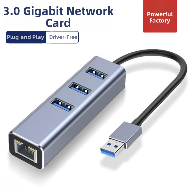 USB-C 4-v-1 hub s Gigabit Ethernet, USB 3.0 rozhranie, 5 Gbps, 20 cm kábel