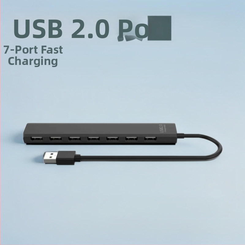 JB201 USB 2.0 7-portový vysokorýchlostný HUB, 48 Gbps, kábel dĺžky 30 cm