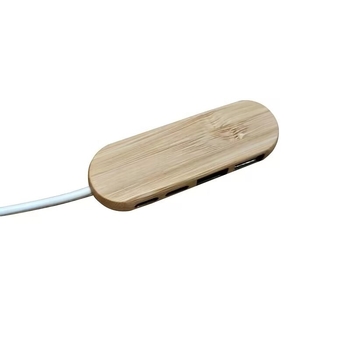 USB hub od bambusa, USB 2.0, 2-portni proširivač VW20 s vanjskim napajanjem