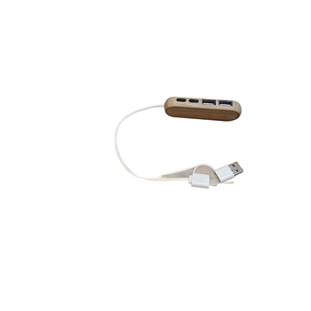 USB hub od bambusa, USB 2.0, 2-portni proširivač VW20 s vanjskim napajanjem