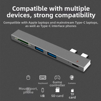 USB-C docking stanica XS819 s USB 2.0 rozhraním, bez externého napájania