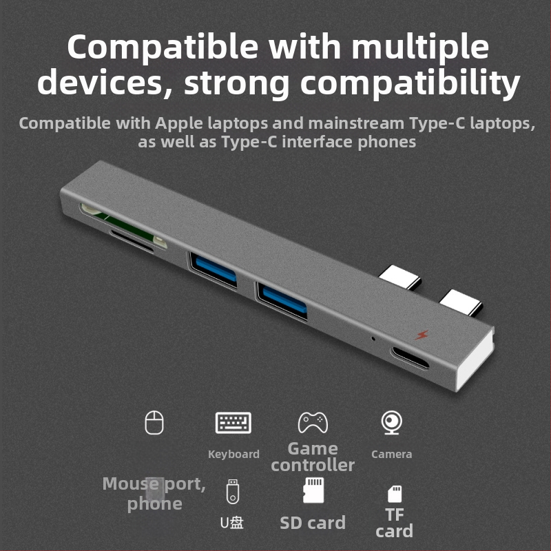 USB-C docking stanica XS819 s USB 2.0 rozhraním, bez externého napájania