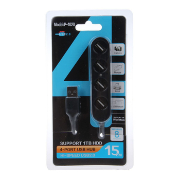 Naputa P-1020 4-port USB 2.0 hub, napájaný cez zbernicu, tlač loga a prispôsobenie k dispozícii
