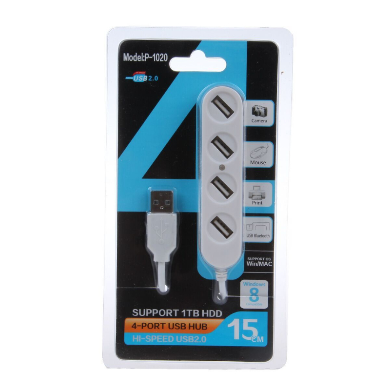 Naputa P-1020 4-port USB 2.0 hub, napájaný cez zbernicu, tlač loga a prispôsobenie k dispozícii