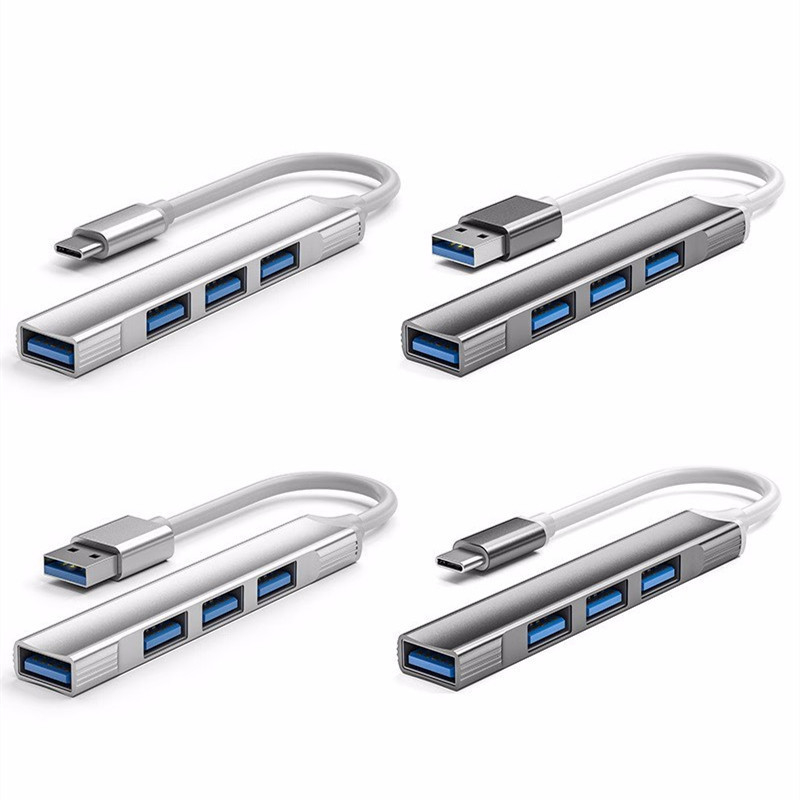 Type-C rozbočovač 1 na 4 s USB 3.0 hubom, 4 porty, bez externého napájania