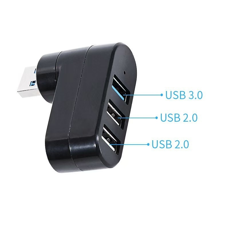 Okretni USB 2.0 hub s 3 porta za automobil, mini docking stanica