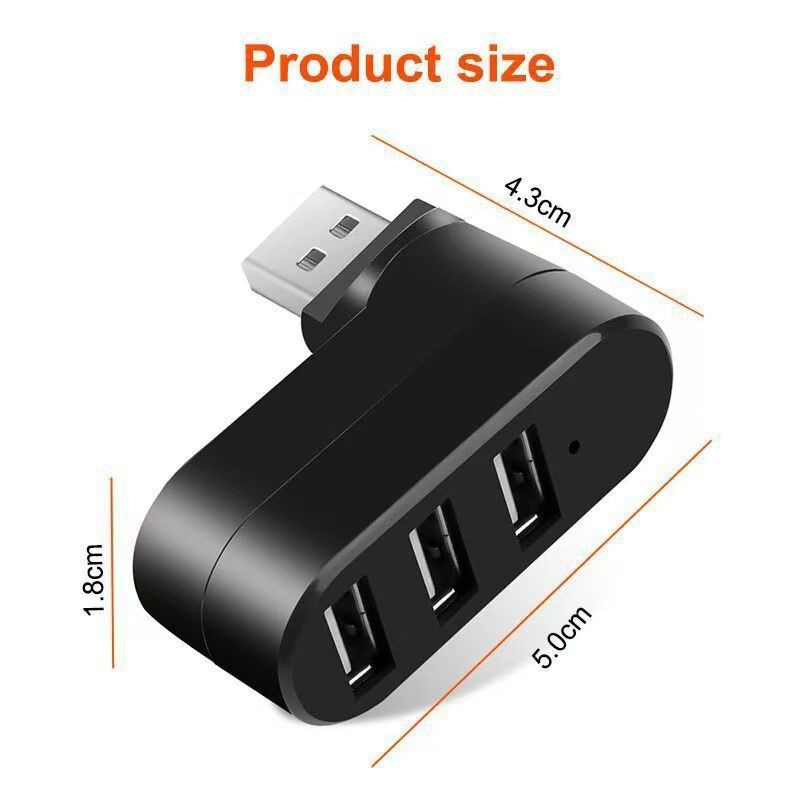 Okretni USB 2.0 hub s 3 porta za automobil, mini docking stanica