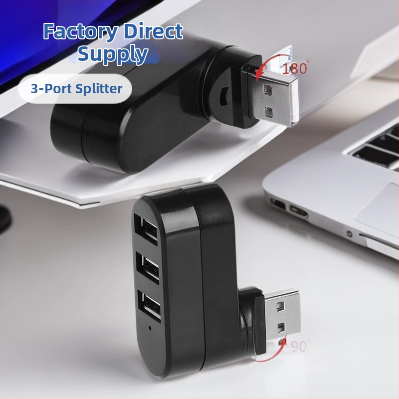Okretni USB 2.0 hub s 3 porta za automobil, mini docking stanica