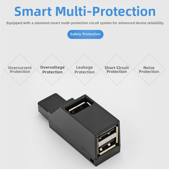 Prijenosni USB 3.0/2.0 hub s 3 priključcima, inteligentan USB razdjelnik visoke brzine