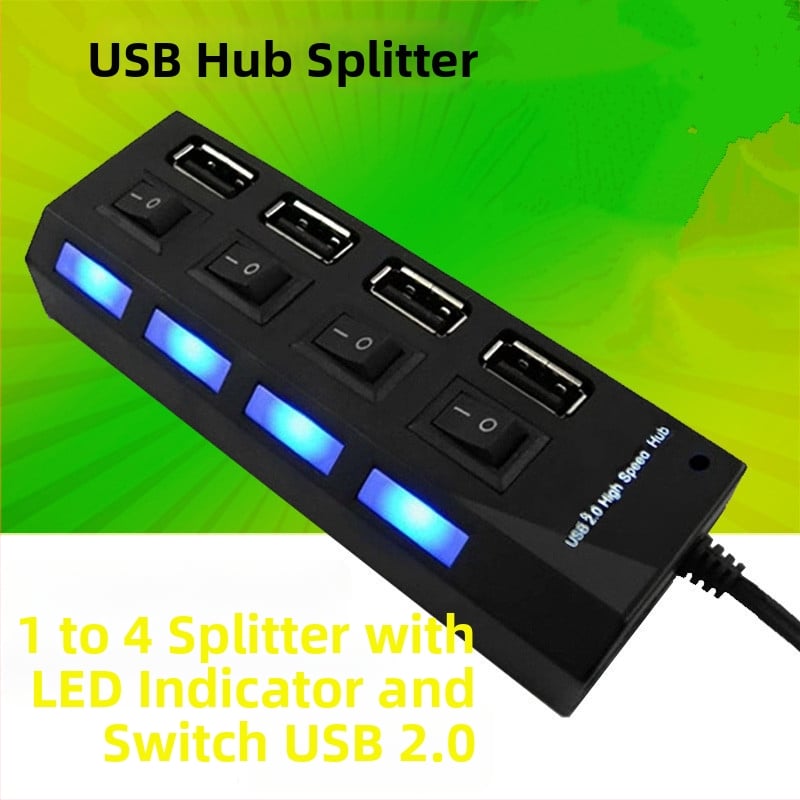 4-portový USB 2.0 hub pre počítač