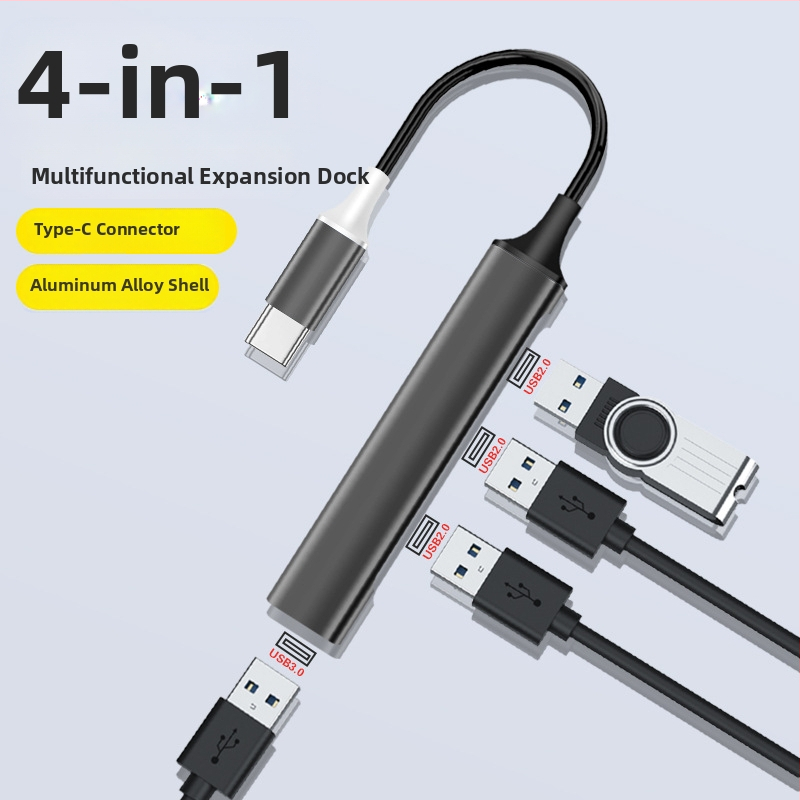 Kuxiang E07 USB-C hub dokovacia stanica, 1–4 porty, bez externého napájania