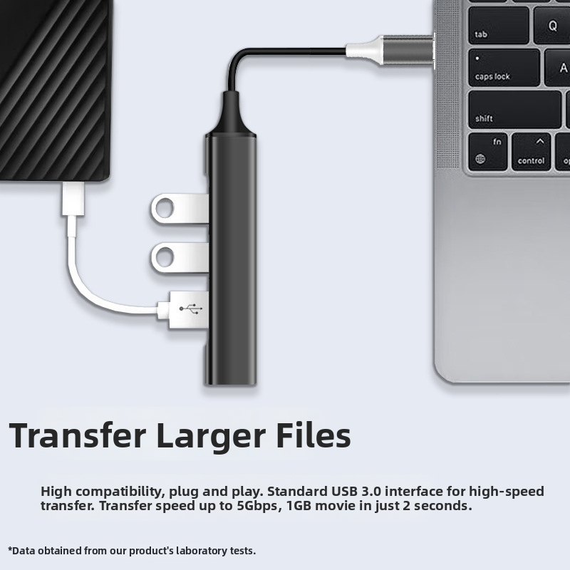 Kuxiang E07 USB-C hub dokovacia stanica, 1–4 porty, bez externého napájania
