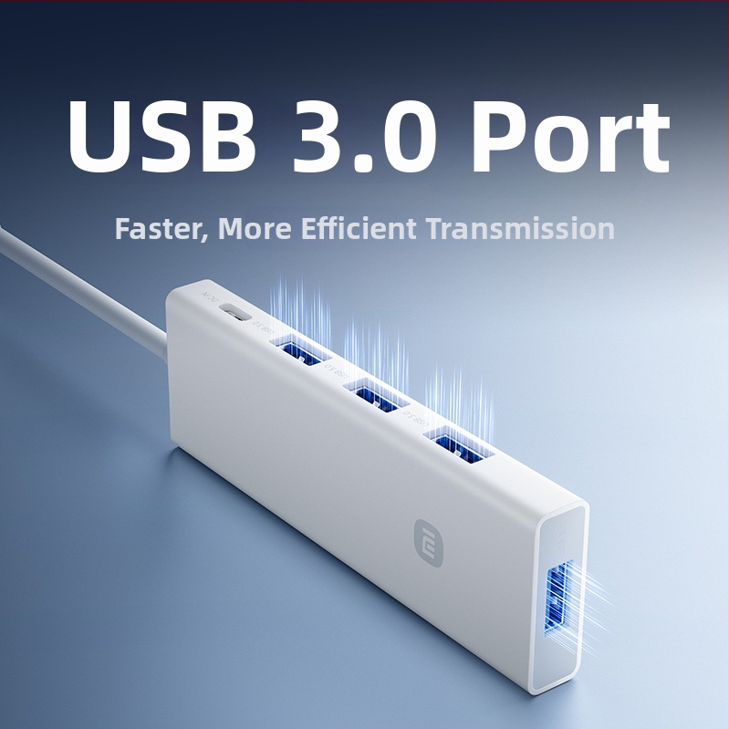USB 3.0 4-portový rozdeľovač/adaptér pre prenos dát (kábel USB-A/Type-C približne 7,6 cm, bez externého napájania, USB 3.0 rozhranie, teoreticky až 5 Gbps, až 450 MB/s)