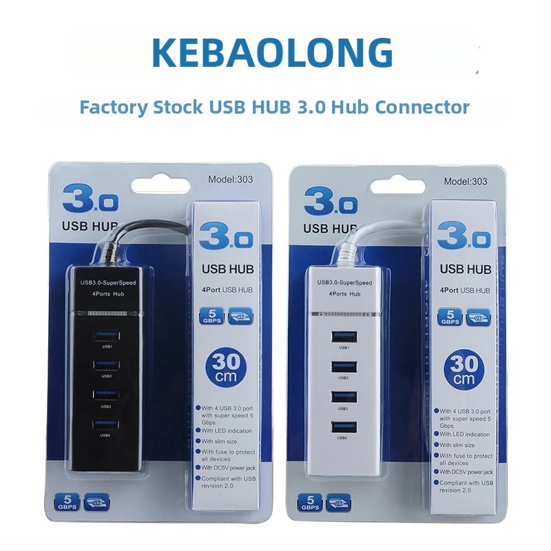 Cobolong USB 3.0 hub pre počítačové pripojenie, vysokorýchlostné USB rozhranie, 5 Gbps, bez externého napájania, dĺžka kábla 34 cm alebo 50 cm
