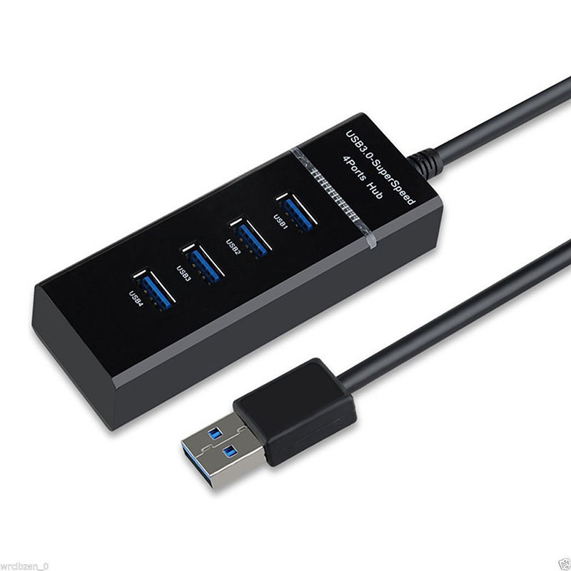 Cobolong hub USB 3.0 pentru conexiune la calculator, interfață USB de mare viteză, 5 Gbps, alimentare prin USB (fără sursă externă), cablu 34 cm sau 50 cm