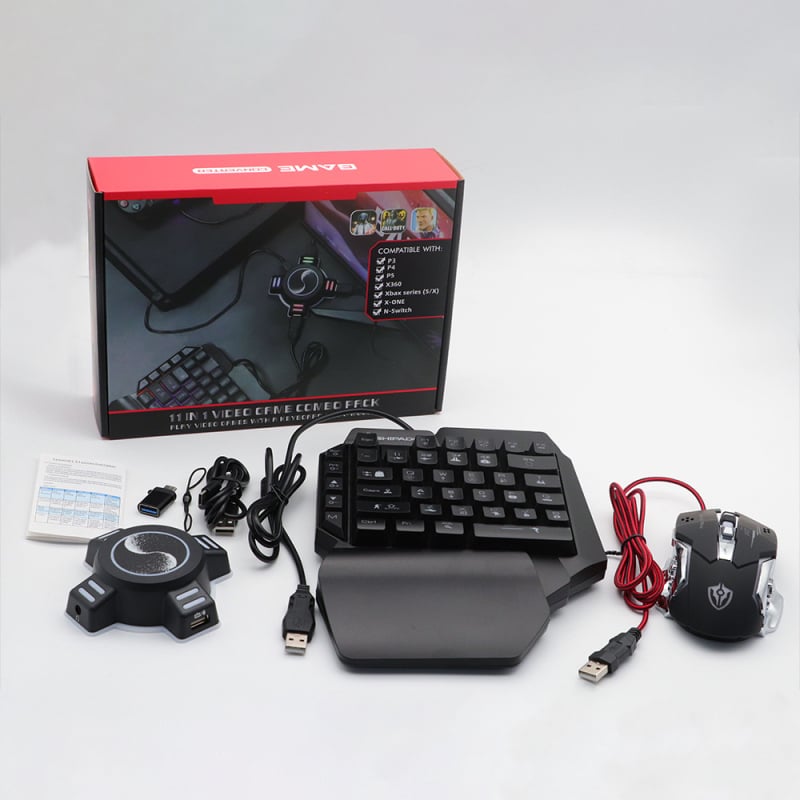 Adaptor tastatură și mouse pentru consolă de jocuri, USB 3.0, hub 4 porturi, cablu 1 m, model kxd-X01