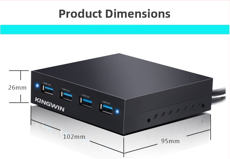 USB 3.0 četvero-portni hub s nosačem HDD-a, prednji panel stolnog računala – Model XDT-228+UH, 5Gbps