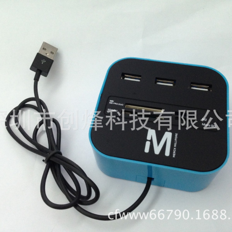 USB 2.0 sve-u-jednom hubu i čitač kartica uz prilagodljiv logotip, napajanje putem USB-a, brzina prijenosa 480 Mbps