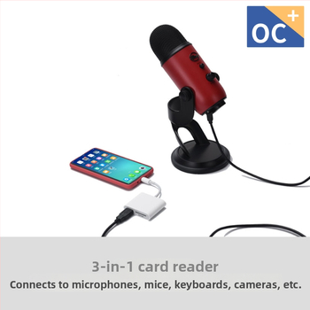 Type-C 3-σε-1 hub για SD/TF καρτών (OTG); συμβατό με Huawei, Xiaomi και Apple; USB 2.0/3.0; τροφοδοσία μέσω USB; Διασύνδεση Type-C; μία θύρα