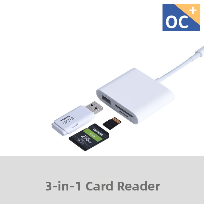 Type-C 3-σε-1 hub για SD/TF καρτών (OTG); συμβατό με Huawei, Xiaomi και Apple; USB 2.0/3.0; τροφοδοσία μέσω USB; Διασύνδεση Type-C; μία θύρα