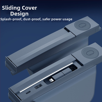 Tesla Model 3/Y dokovacia stanica bezdrôtového nabíjania (T12), USB 3.0, 80 cm kábel, externé napájanie, 4 porty