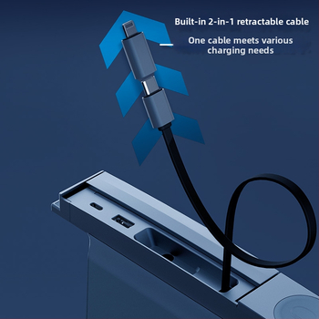 Tesla Model 3/Y dokovacia stanica bezdrôtového nabíjania (T12), USB 3.0, 80 cm kábel, externé napájanie, 4 porty