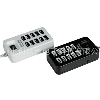P-1603 USB 2.0 hub s 10 portami a prepínačom, USB 2.0, 480 Mbps, bez externého napájania