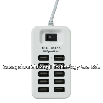 P-1603 USB 2.0 hub s 10 portami a prepínačom, USB 2.0, 480 Mbps, bez externého napájania