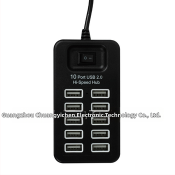 P-1603 USB 2.0 hub s 10 portami a prepínačom, USB 2.0, 480 Mbps, bez externého napájania