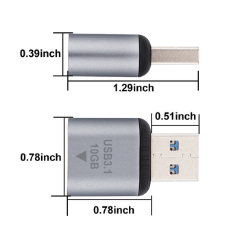 Saiteng USB 3.0 na USB-C 3.1 samičí adaptér, 10 Gbps prenos dát a nabíjanie