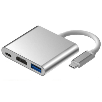 Adaptor Type-C către HDMI și USB 3-în-1, 4K, USB 2.0, fără alimentare externă