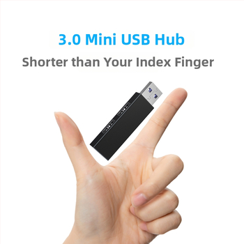 Prenosný mini USB 3.0 hub so 3 portami, dokovacia stanica 1 na 3