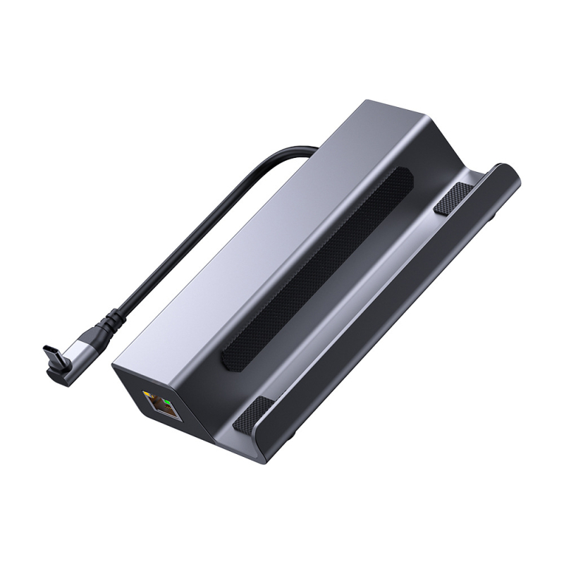 CS-031 USB-C hub so 6 portami, gigabit Ethernet, USB 3.0, Type-C rozhranie, 5 Gbps prenosová rýchlosť, kompatibilný so Steam Deck a Apple dokovacou stanicou