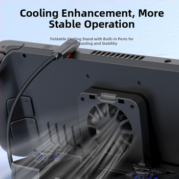 Rozšírený dock pre Steam Deck s HDMI projekciou, 1x4 rozšírenie, samostatný ventilátor, externé napájanie, OTG rozhranie